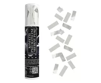 Vystreľovacie konfety metalické strieborné 20 cm