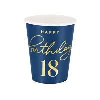 Papierové kelímky 18. narodeniny - Royal blue 6 ks