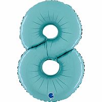 Fóliová číslica pastelovo modrá 8 - 66 cm