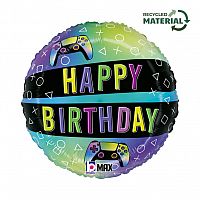 Fóliový balónik Happy Birthday videohry 46 cm