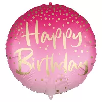Fóliový balónik zelený s hviezdičkami - Happy Birthday 46 cm