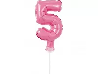 ČÍSLICA NA TORTU nafukovacia - 5 ružová, 13cm
