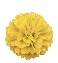 Dekoračný závesný pom pom žltý, 40cm