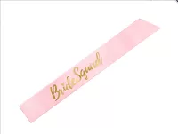 Satinová šerpa "Bride squad" svetlo ružová