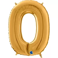 Číslica 0 zlatá (66cm, 26")