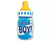 Fóliový balónik detská fľaša - Je to chlapec - modrá 69 cm