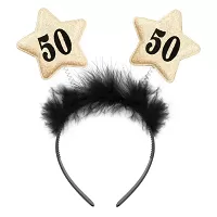 Čelenka s hviezdami 50. narodeniny - čierna