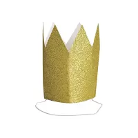 Party korunky zlaté s glitrami - 4 ks