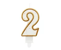 Sviečka narodeninová číslica 2 zlatá