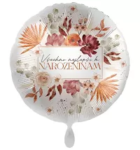 Fóliový balónik Všetko najlepšie k narodeninám Kvíti SK 43 cm